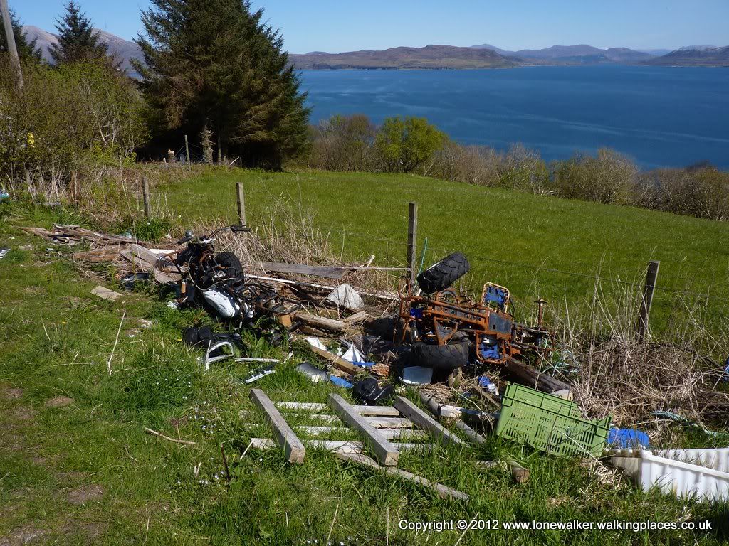 A shocking farm just outside Glasnakille - rubbish strewn everywhere