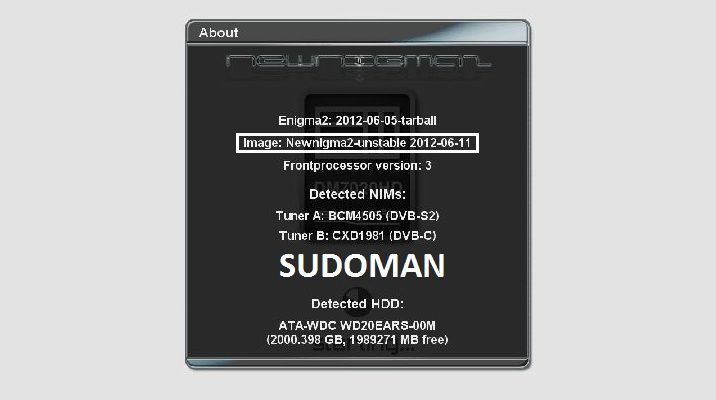 Newnigma2 OE2.0 Alpha7 DM7020HD BKP BY SUDOMAN 2012.06.11