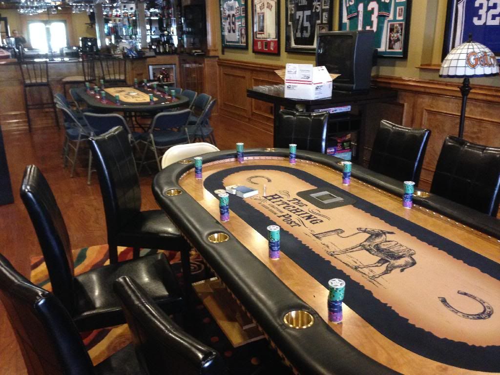 Poker chips set up