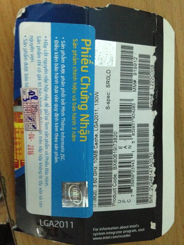 CPU i7 3820 + LCD DELL G2210T + vài món linh tinh