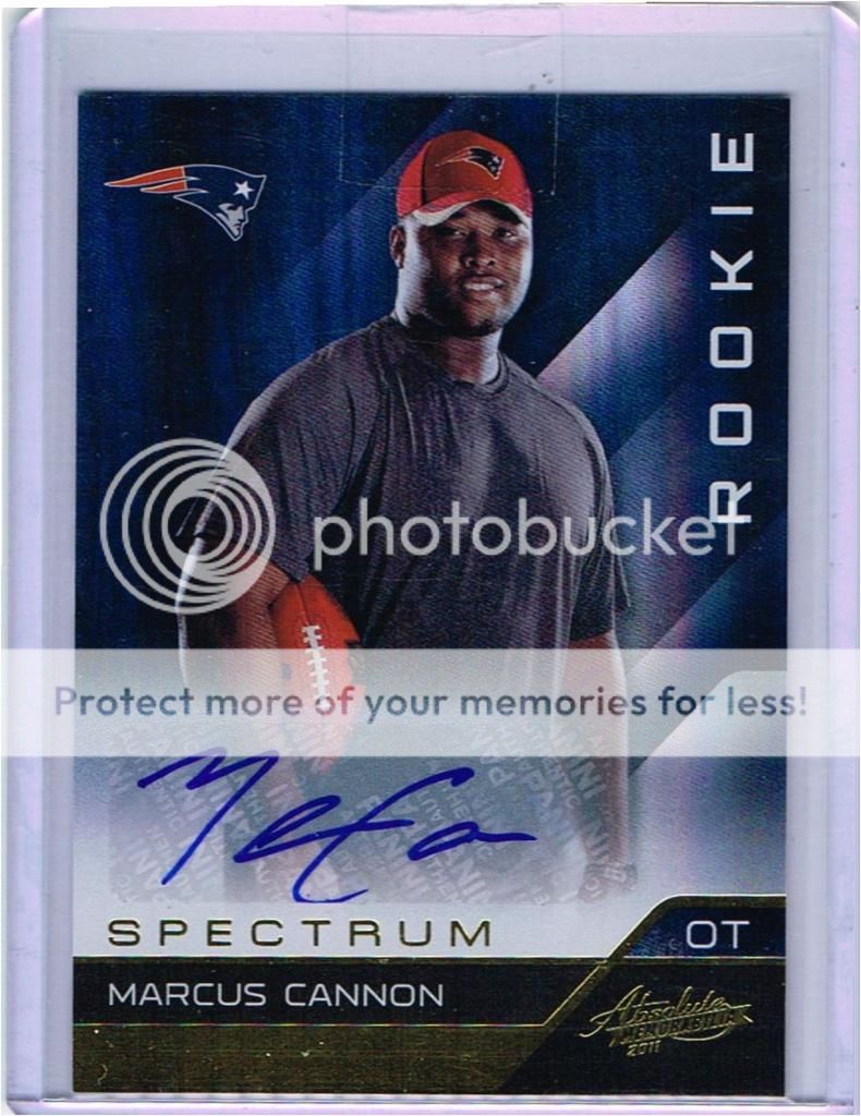 2011 Absolute MARCUS CANNON RC AUTO /299 #186 PATRIOTS TCU  