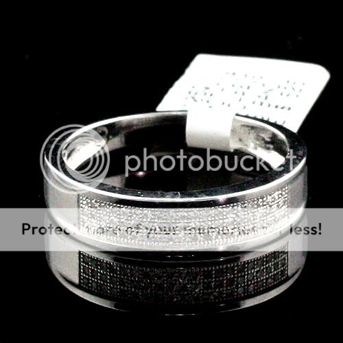 MENS WHITE GOLD FINISH DIAMOND WEDDING RING BAND 0.20CT  