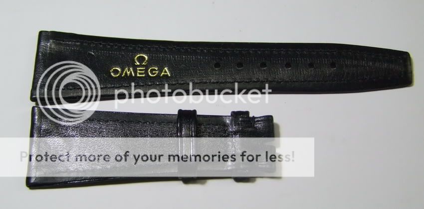 NEW 24MM OMEGA BLACK LEATHER WATCH BAND,STRAP  