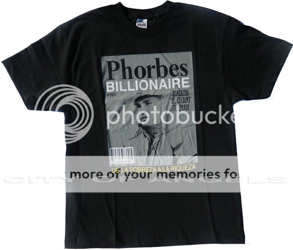 Phorbes Billionaire El Chapo Guzman T Shirt 2XL 3XL Cartel Empire Mexican Mexico