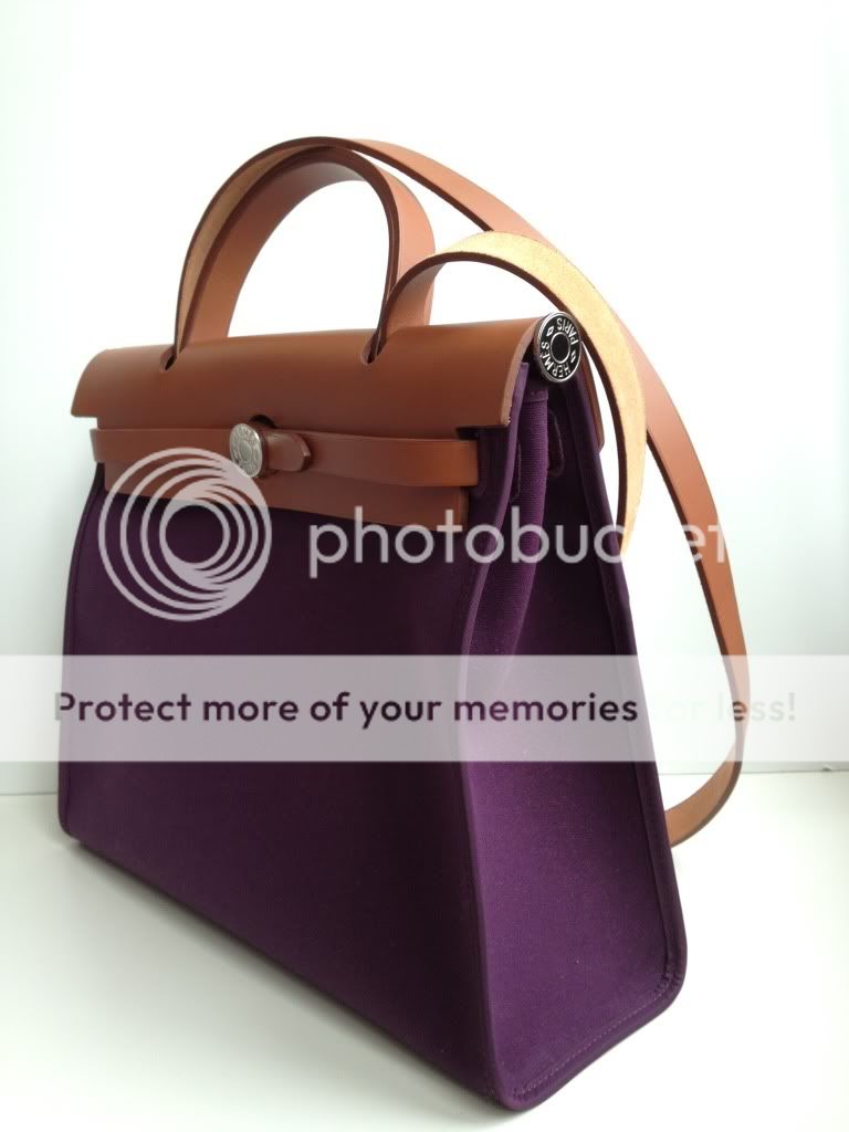 Hermes Herbag Purple Iris CASSIS PM Kelly 31cm  