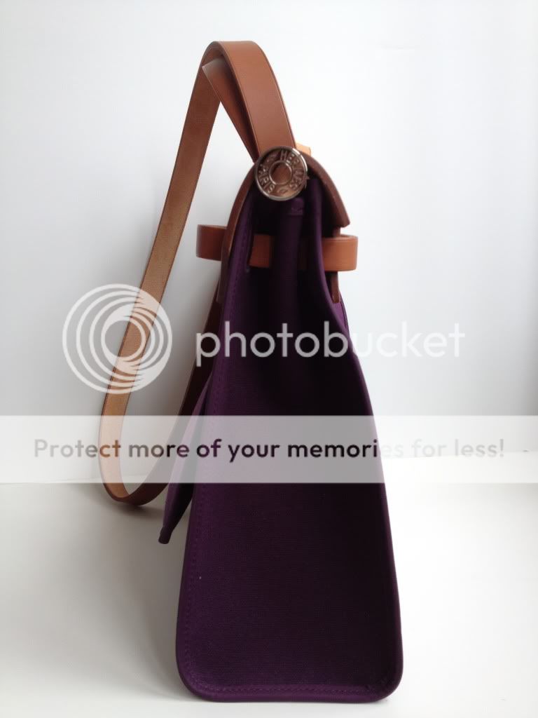 Hermes Herbag Purple Iris CASSIS PM Kelly 31cm  