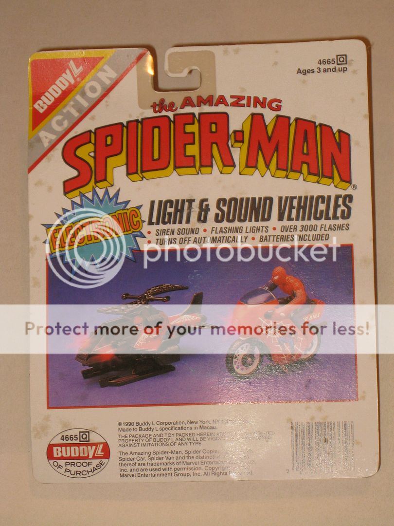 Amazing Spiderman Electronic Spider Bike Unopened on Card 1990 Marvel 